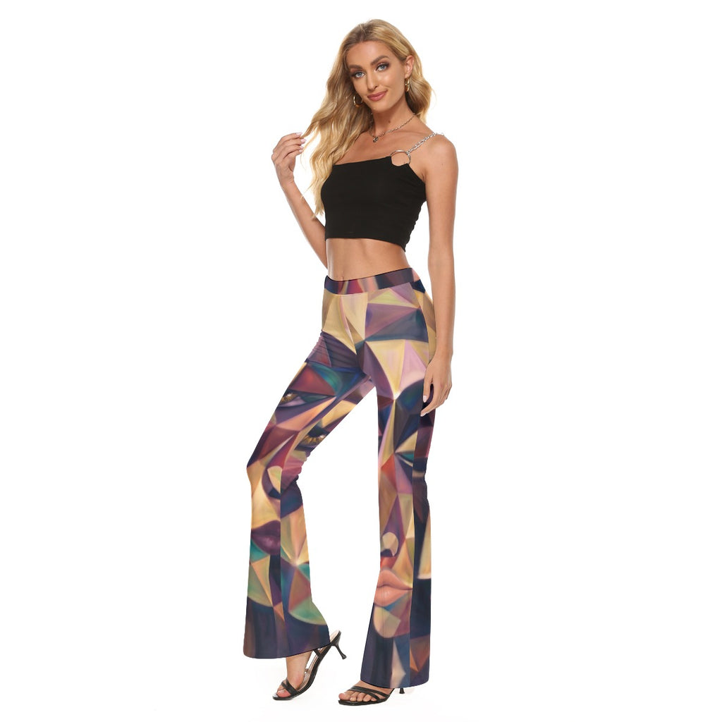 All-Over Print Women's High Elastic Flare Pants