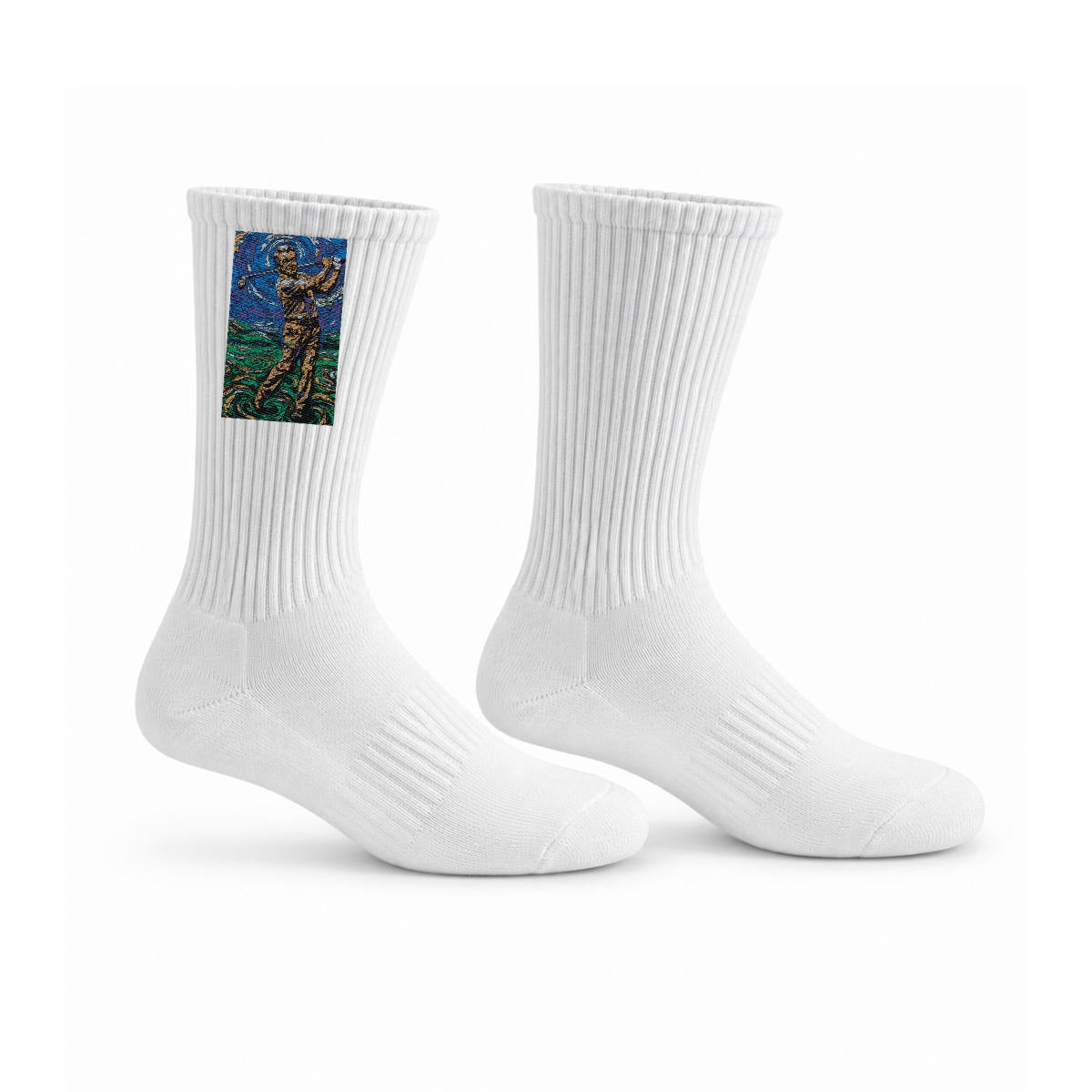 Embroidery Sports Cotton Crew Socks|Cotton