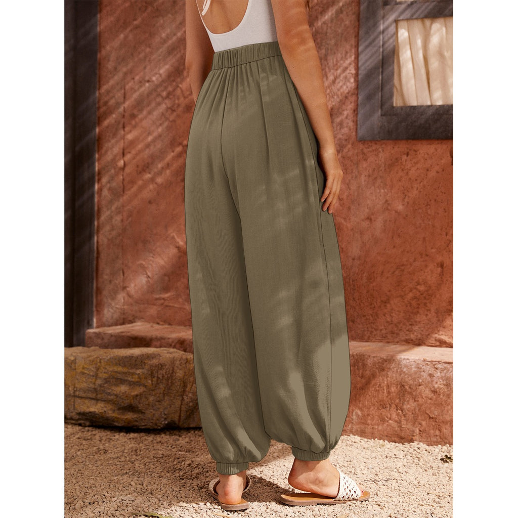 Pantaloni a carota da donna con stampa all-over