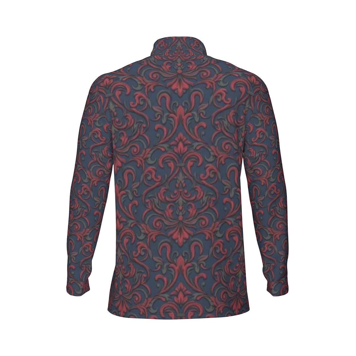 All-Over Print Men's Sports Collar Jersey With Long Sleeve| Interlock
