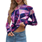 T-shirt da donna in mesh con stampa all-over