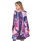 All-Over Print Women's Round Neck Dress|190GSM Cotton