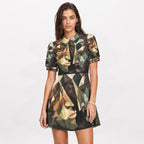All-Over Print Women's A-Line Dress With Peter Pan Neck