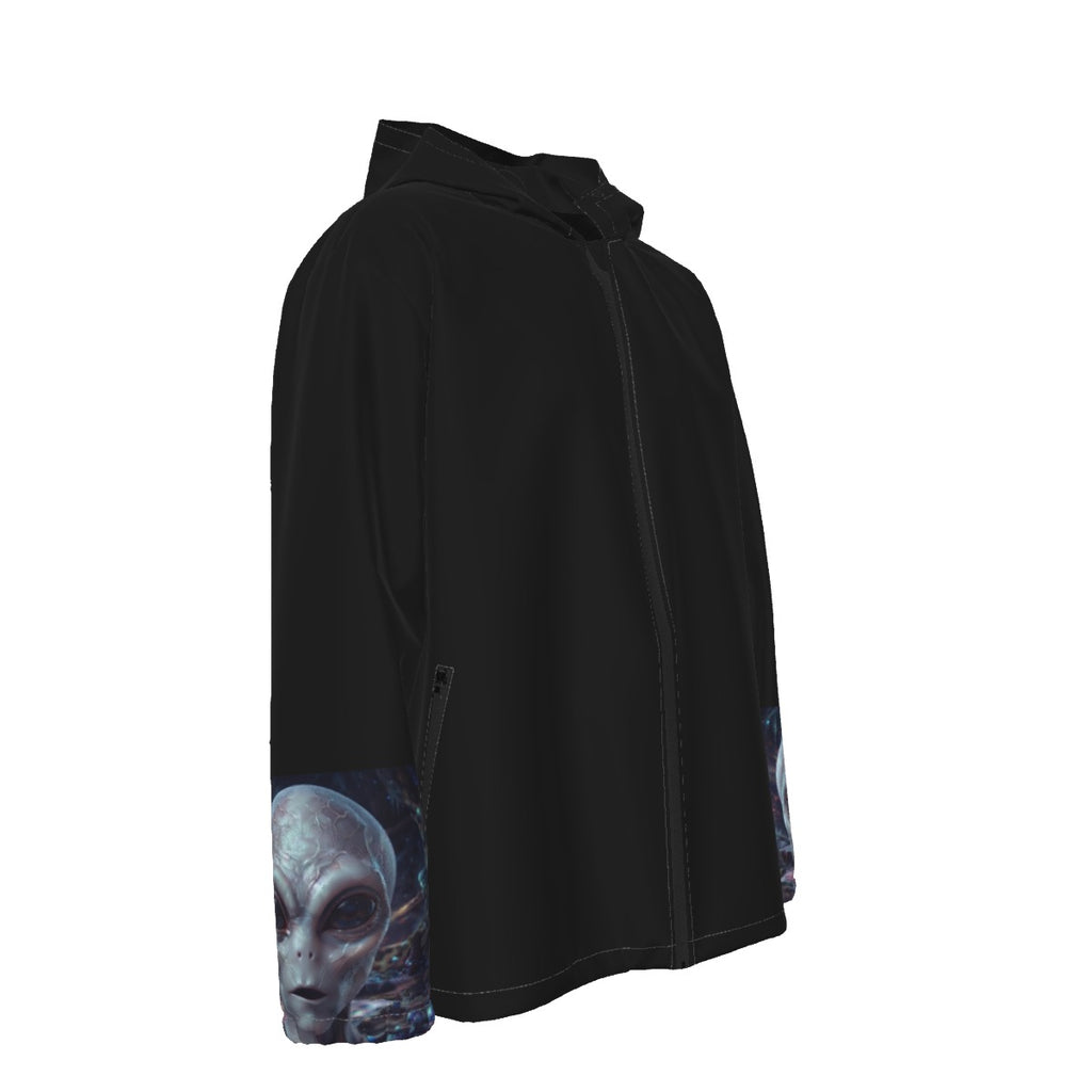 Alien Disclosure Collection All-Over Print Men's Hooded Zipper Windproof Jacket