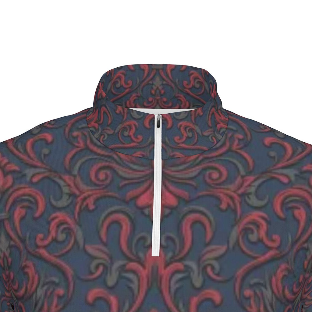 All-Over Print Men's Sports Collar Jersey With Long Sleeve| Interlock