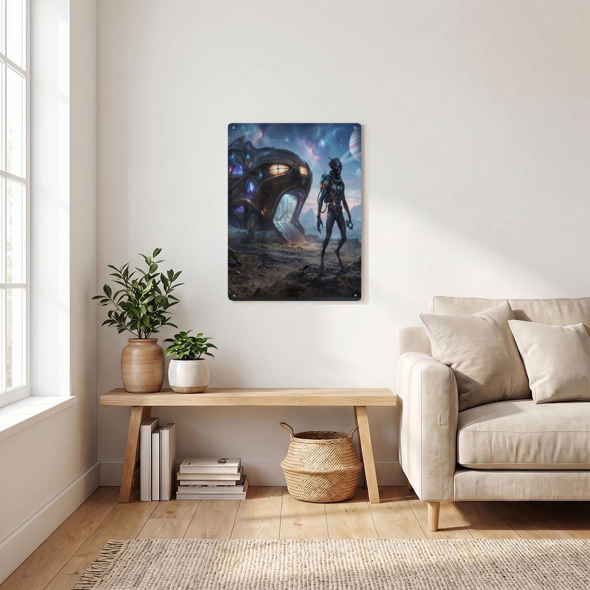 Thickened Rectangular Iron Wall Painting Printed in Canada