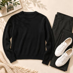 Unisex Soft Wool-Blend Crewneck Knit Sweater|Embroidery