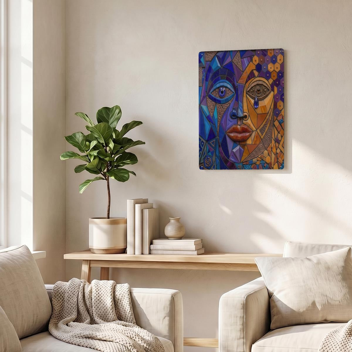 Thickened Rectangular Iron Wall Painting Printed in Canada