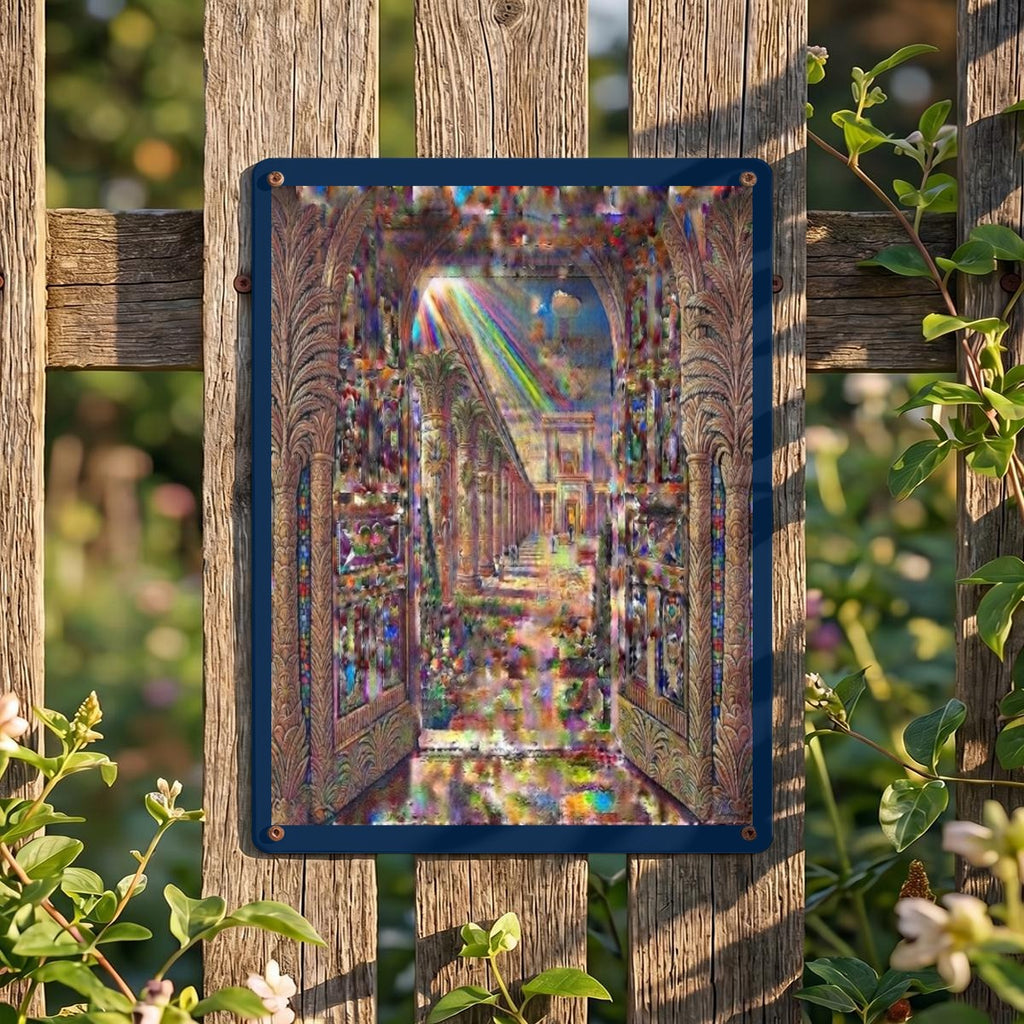 Light Through an Open Door Thickened Rectangular Iron Wall Painting Printed in Canada