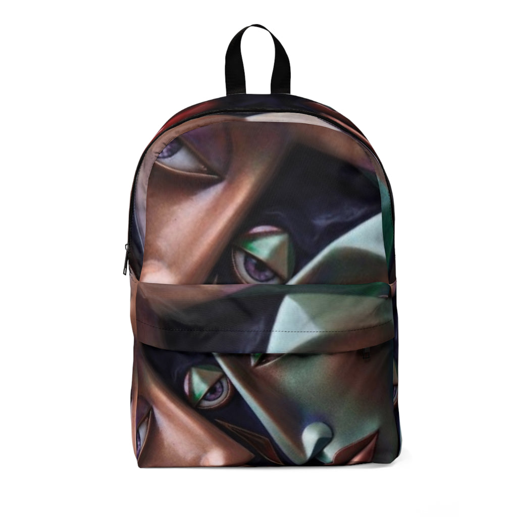 Abstract Faces Backpack — School & Travel Bag "No More Stolen Sisters!" Collection