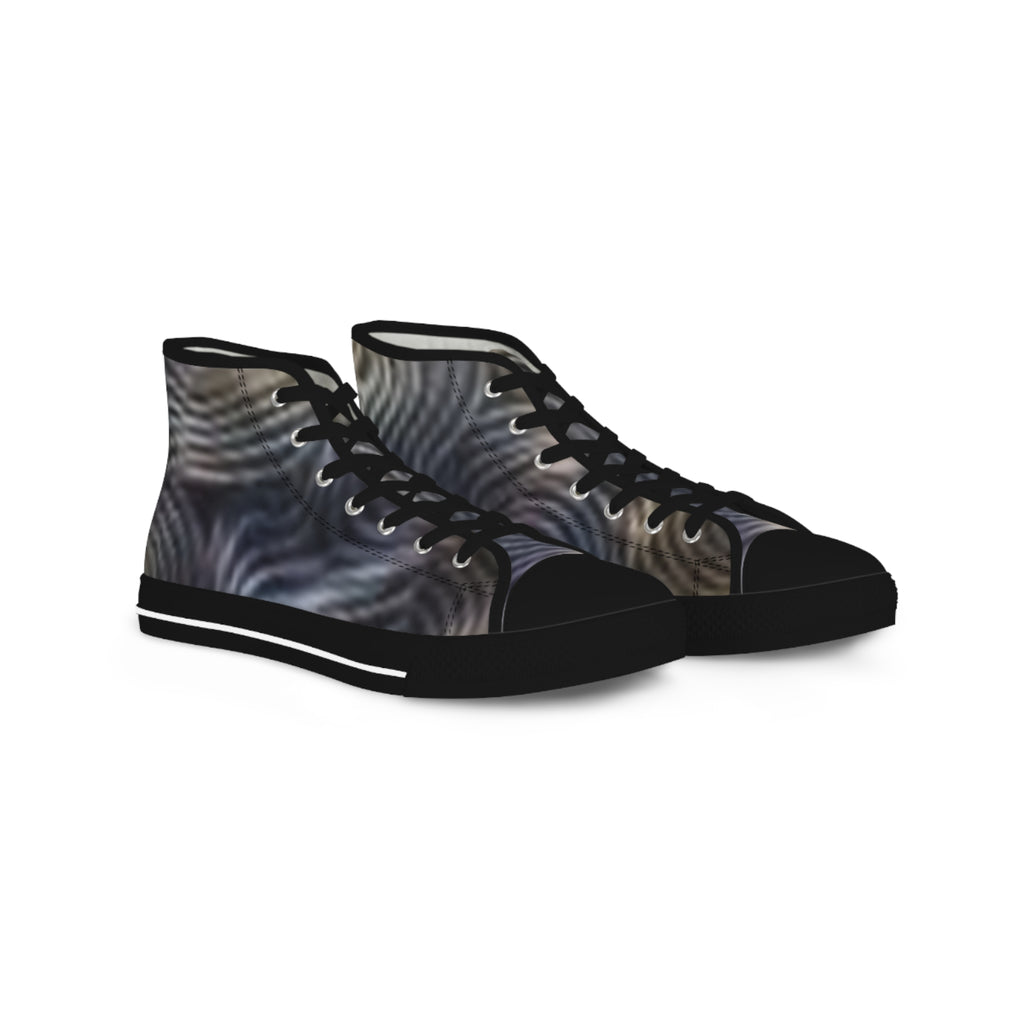 Baskets montantes — Chaussures en toile monochromes à motif vagues pour homme