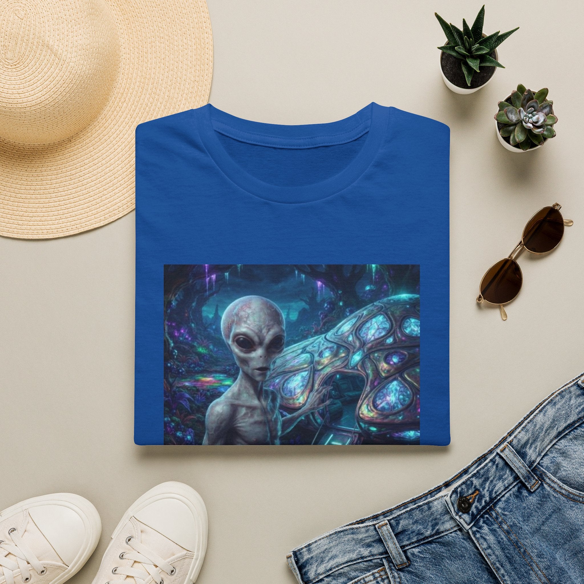 Alien Encounter T‑Shirt — Galactic Grey Extraterrestrial Art Tee