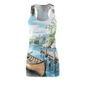 Vestido de espalda olímpica para mujer (AOP) de canoa Nature