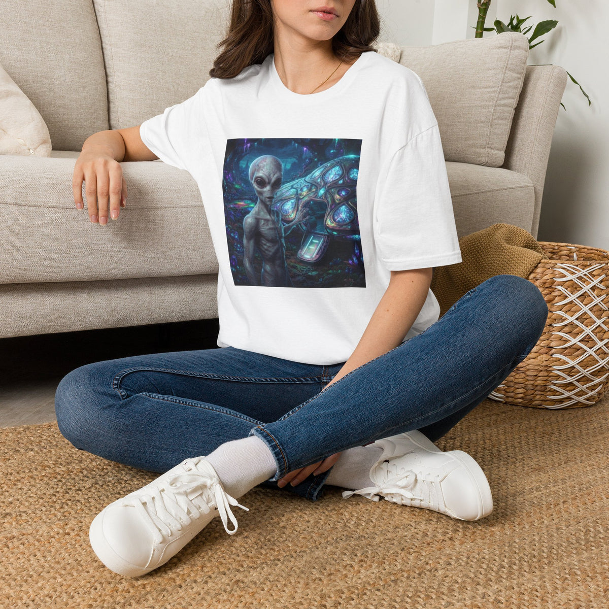 Alien Encounter T‑Shirt — Galactic Grey Extraterrestrial Art Tee