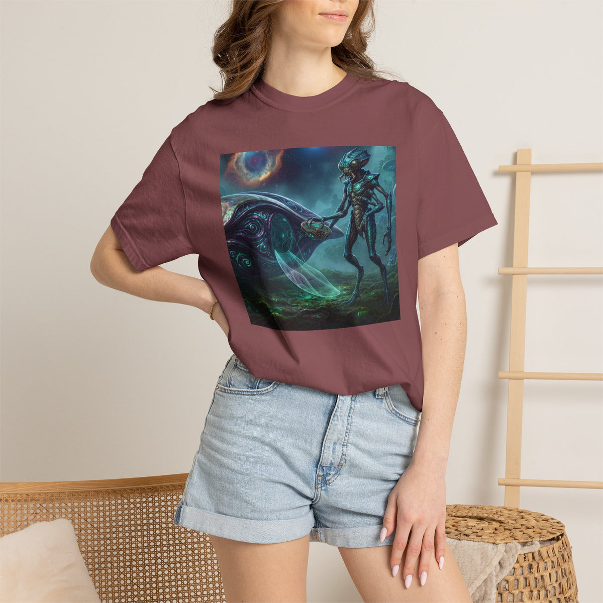 T-shirt Rencontre Extraterrestre — T-shirt Art Cosmique de Science-Fiction