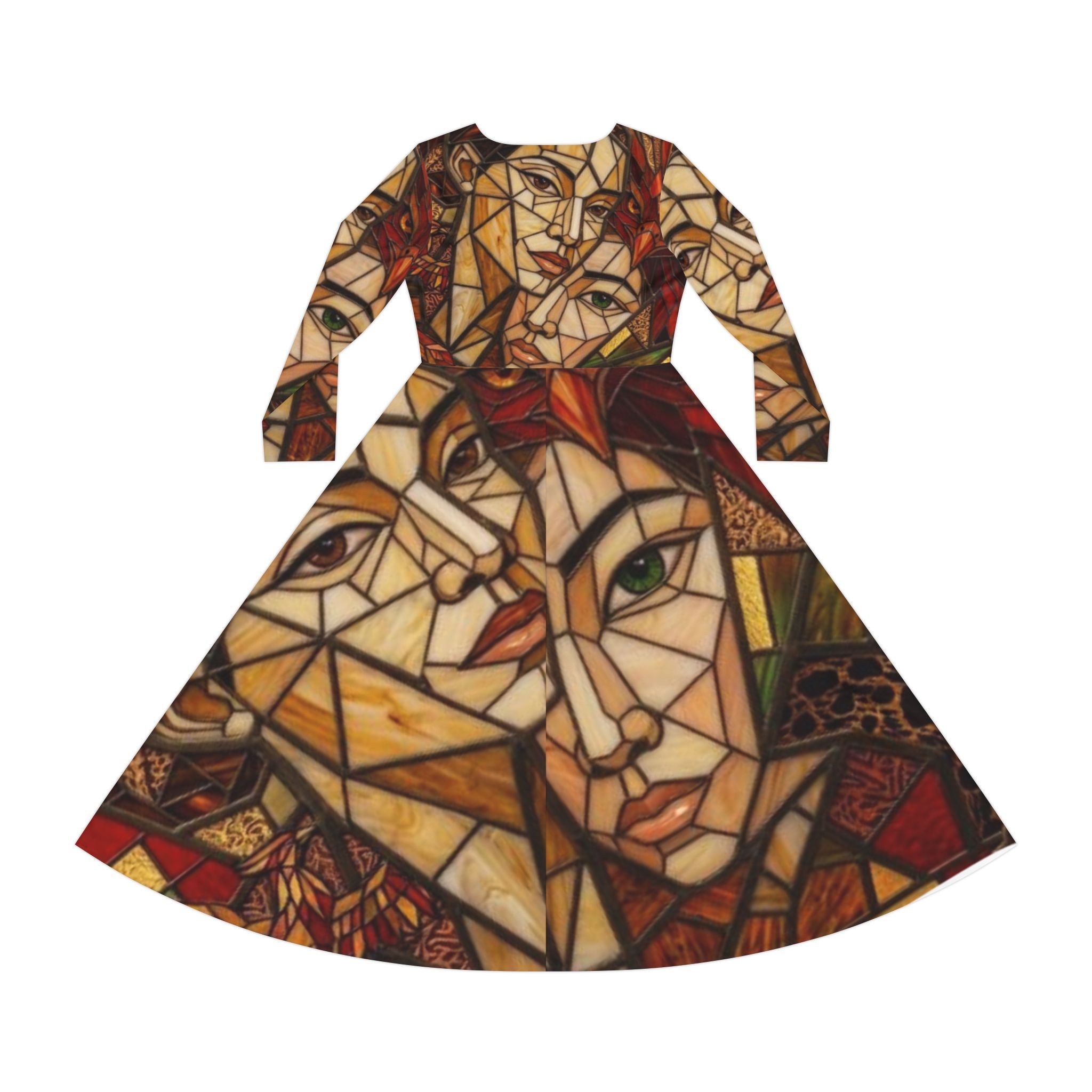 Abtract Unique Women's Long Sleeve Dance Dress, No More Stolen Sisters Series #mmiwg