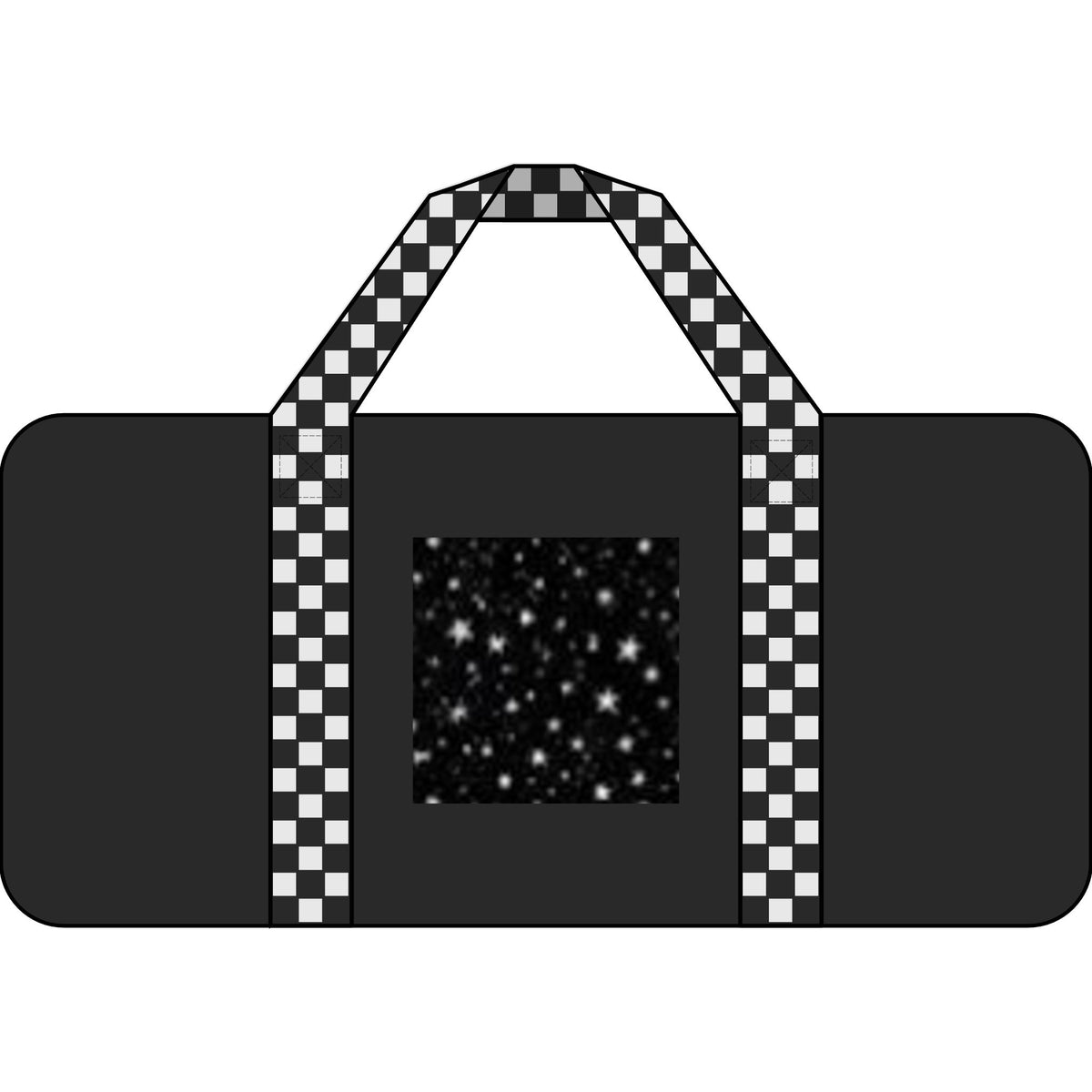 Galaxy Star Travel Duffel Bag — Checker/Camo Strap Adventure Gym Bag