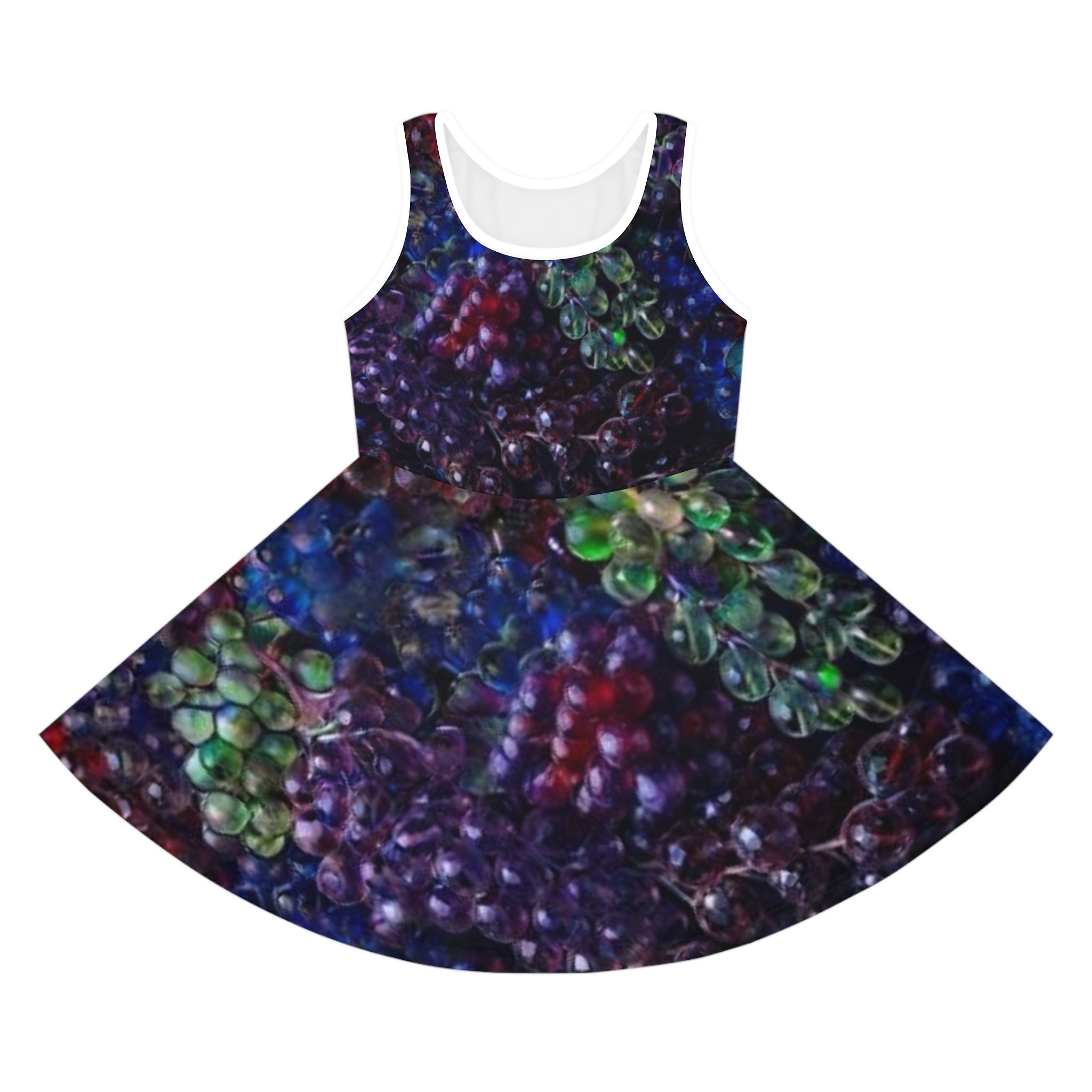 Girls' Sundress — Colorful Grapes Bare Good Fruit Dress - "No More Stolen Sisters!" #mmiwg Collection