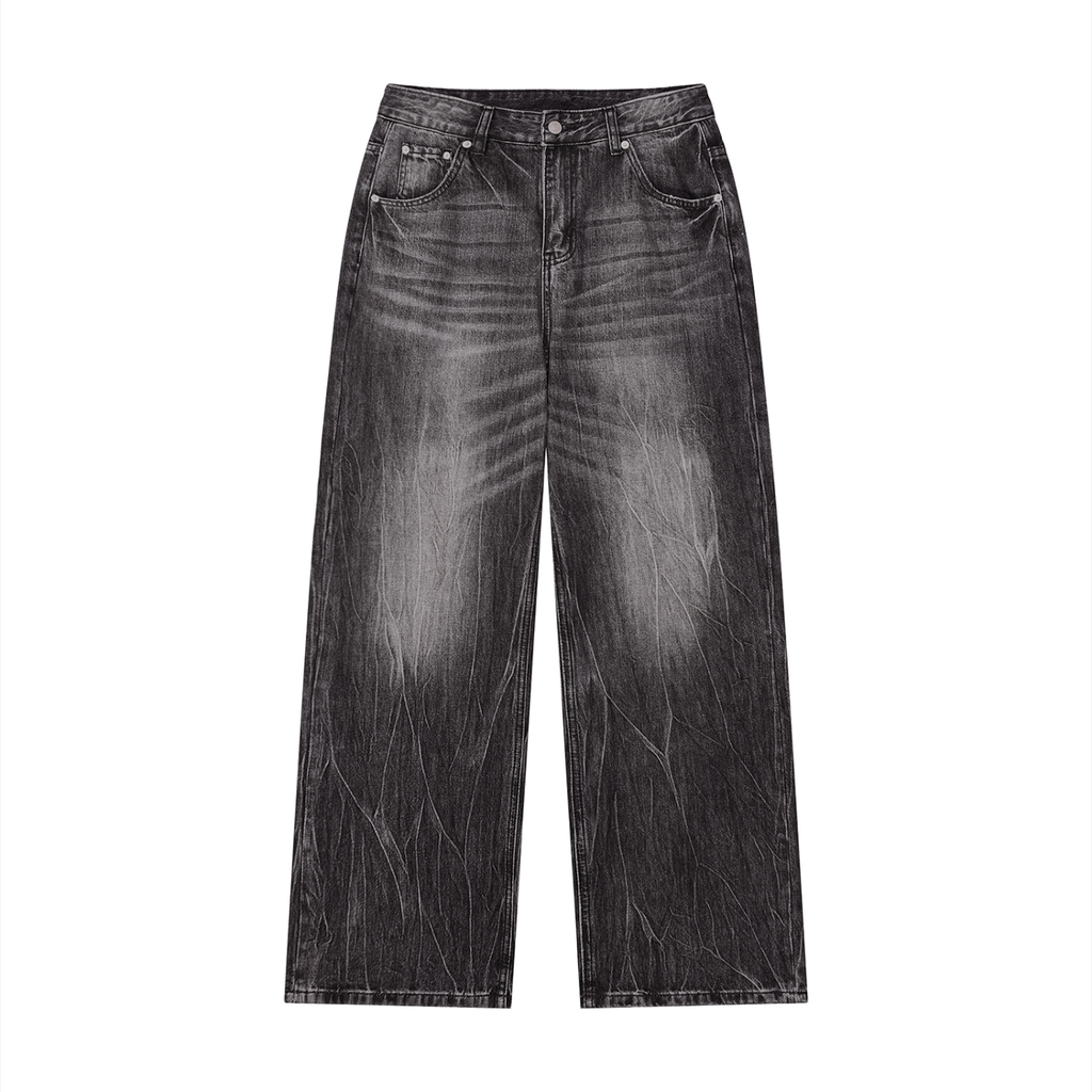 Jeans da uomo a gamba larga con lavaggio vintage