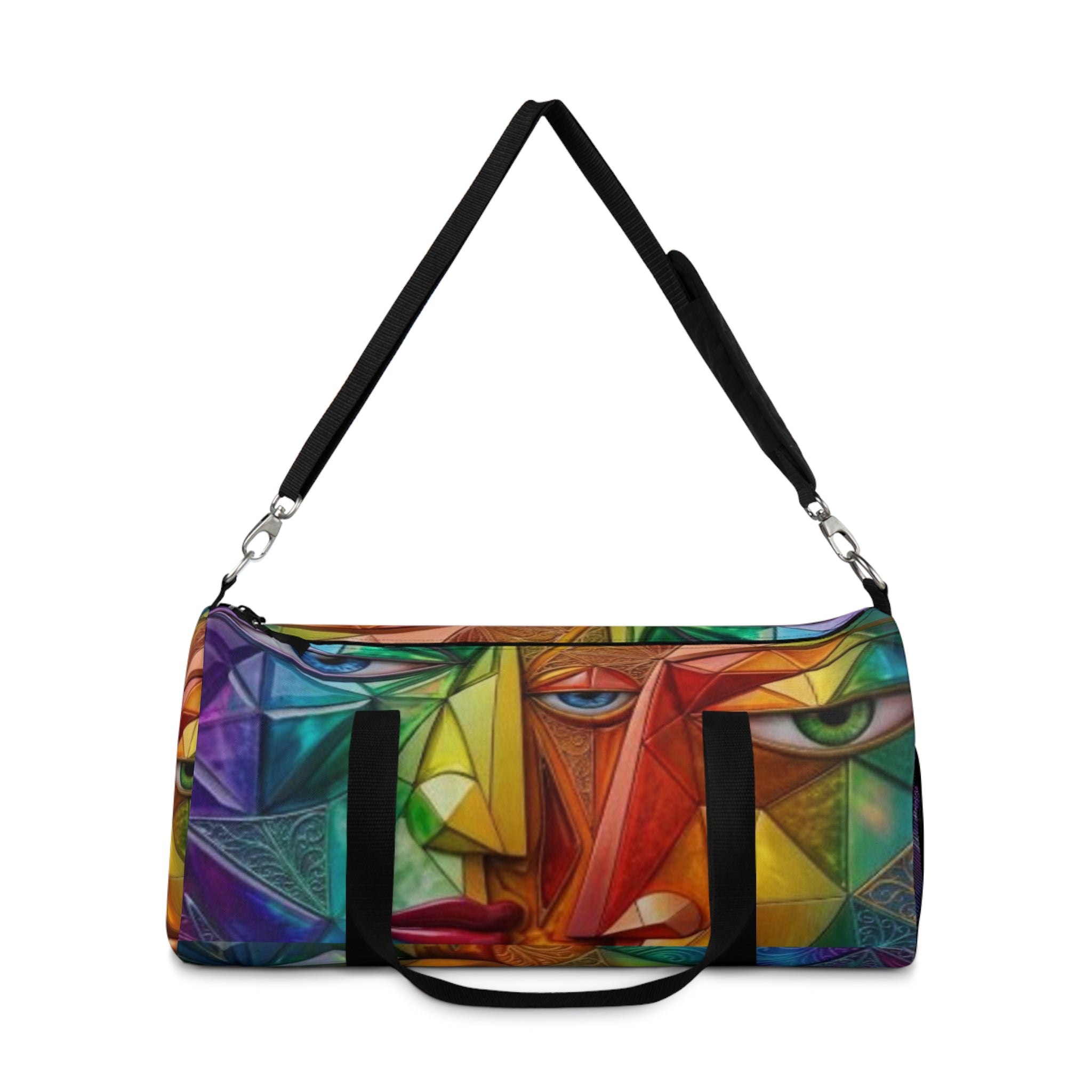 Colorful Geometric Eye Duffel Bag — Vibrant Abstract Travel Gym Bag
