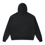 Felpa unisex boxy con cappuccio e zip integrale, lavaggio minerale