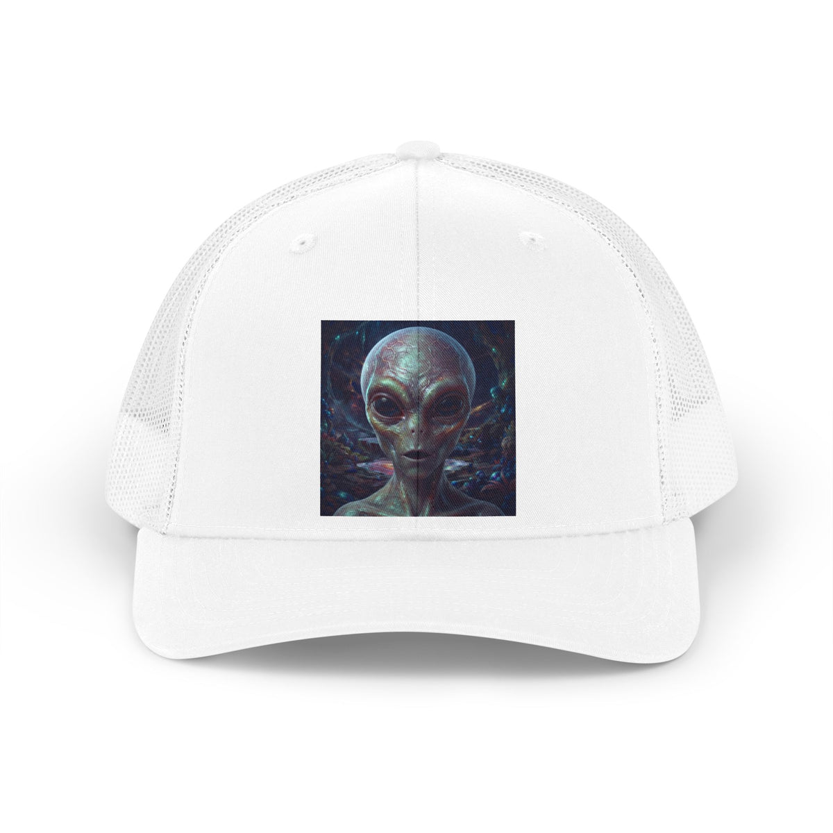 Alien Portrait baseball  cap UFO  Hat — Retro Sci‑Fi Mesh Cap