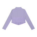 Women's slim fit full-zip yoga jacket by ODMPOD, showing a sleek, fitted athletic jacket with a front zipper and comfortable fabric.