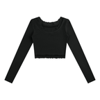T-shirt da donna a maniche lunghe con finiture in pizzo
