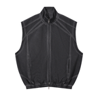 Unisex Vintage Wash Mesh Full-Zip Vest