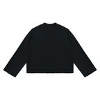 Felpa unisex boxy con collo alto e bordo grezzo