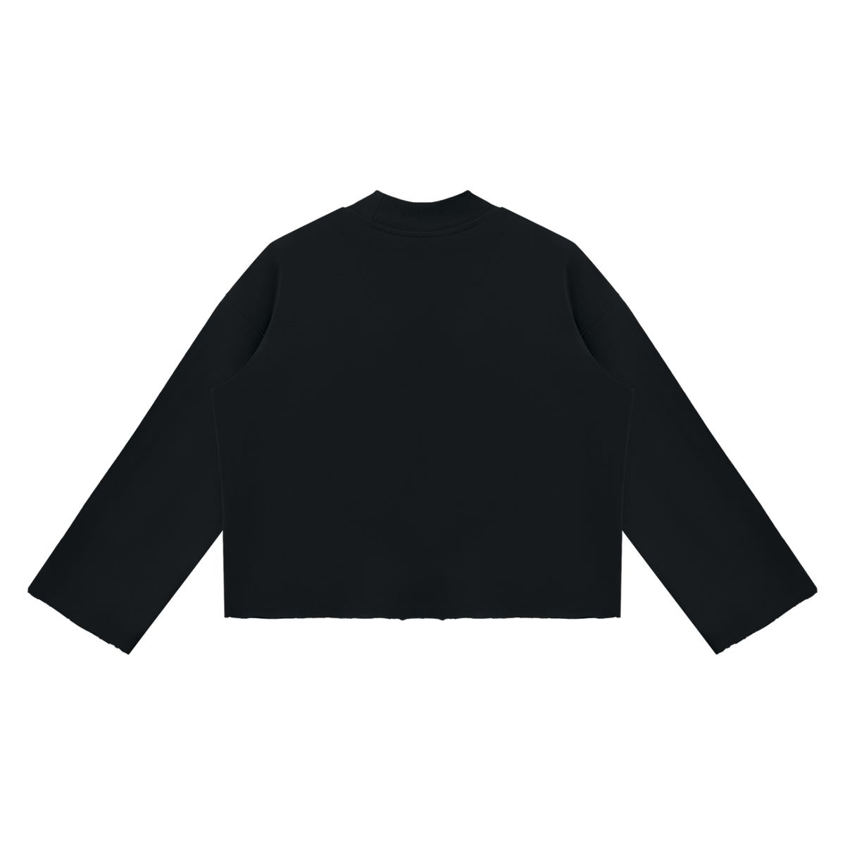 Felpa unisex boxy con collo alto e bordo grezzo