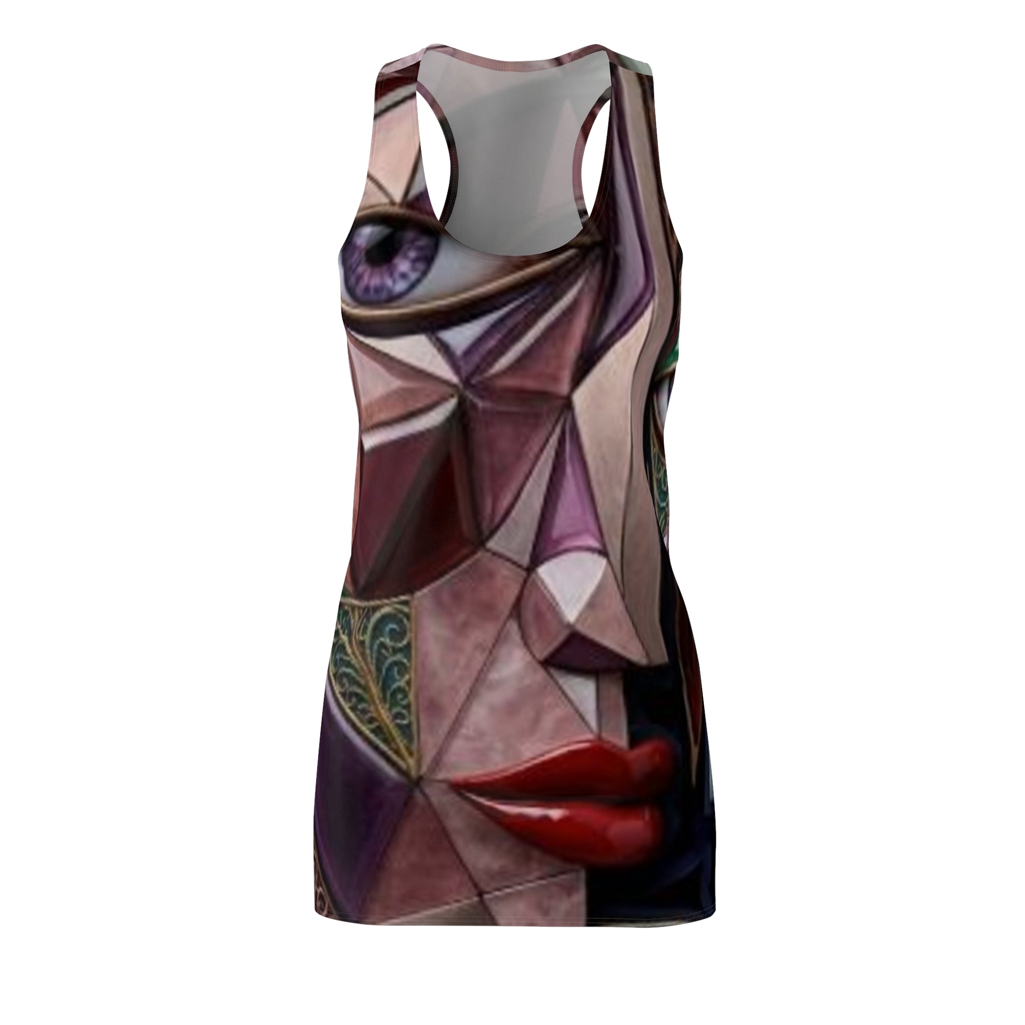 Abstract Geometric Face Racerback Dress |  |  "No More Stolen Sisters" Series #mmiwg