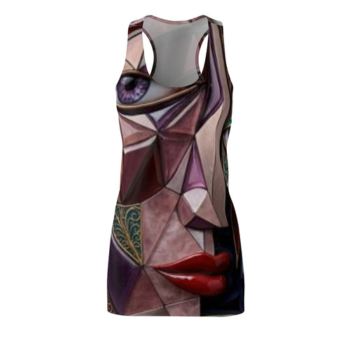 Abstract Geometric Face Racerback Dress |  |  "No More Stolen Sisters" Series #mmiwg