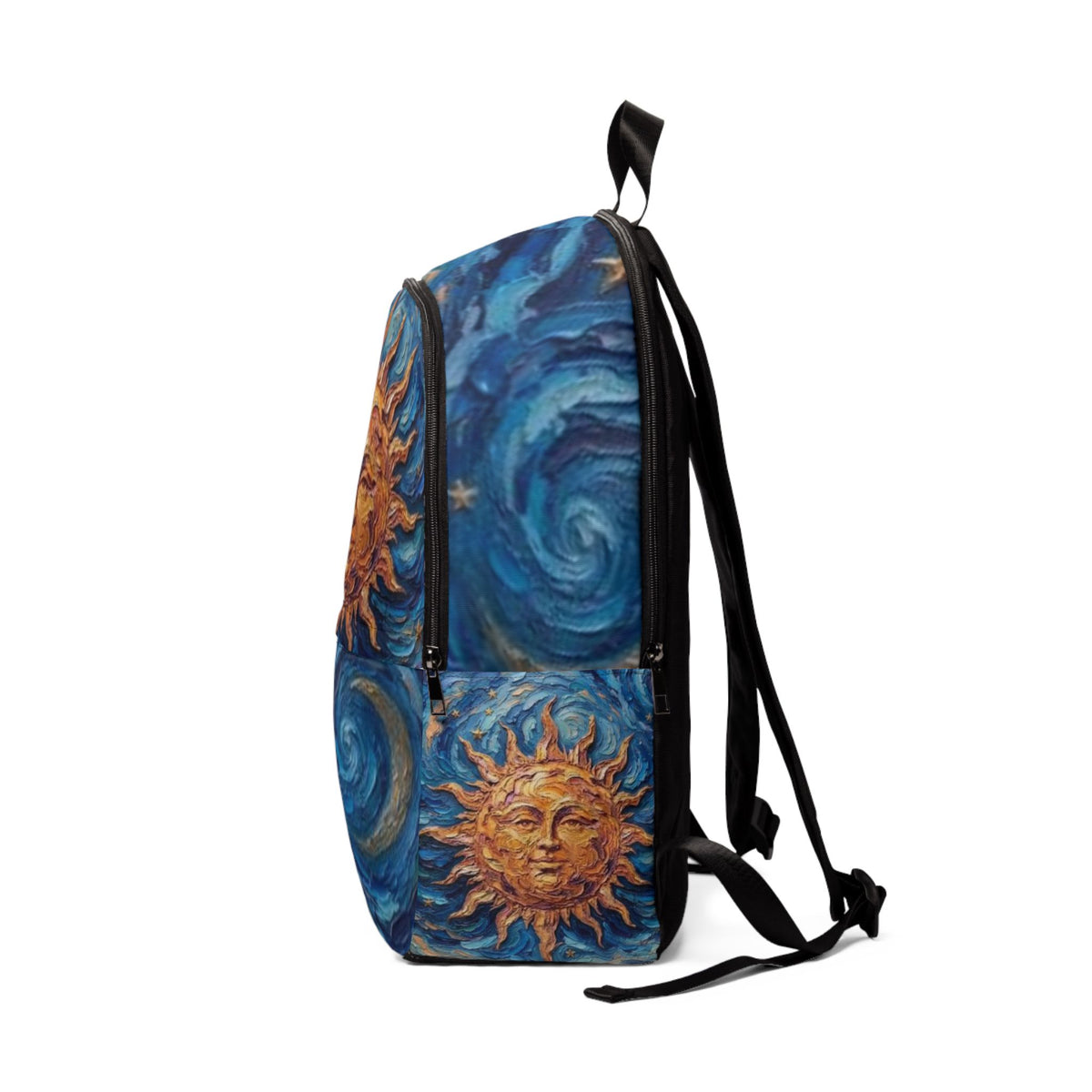 Sun & Swirl Art Backpack — School Bag - Celestial Daypack -Carry On