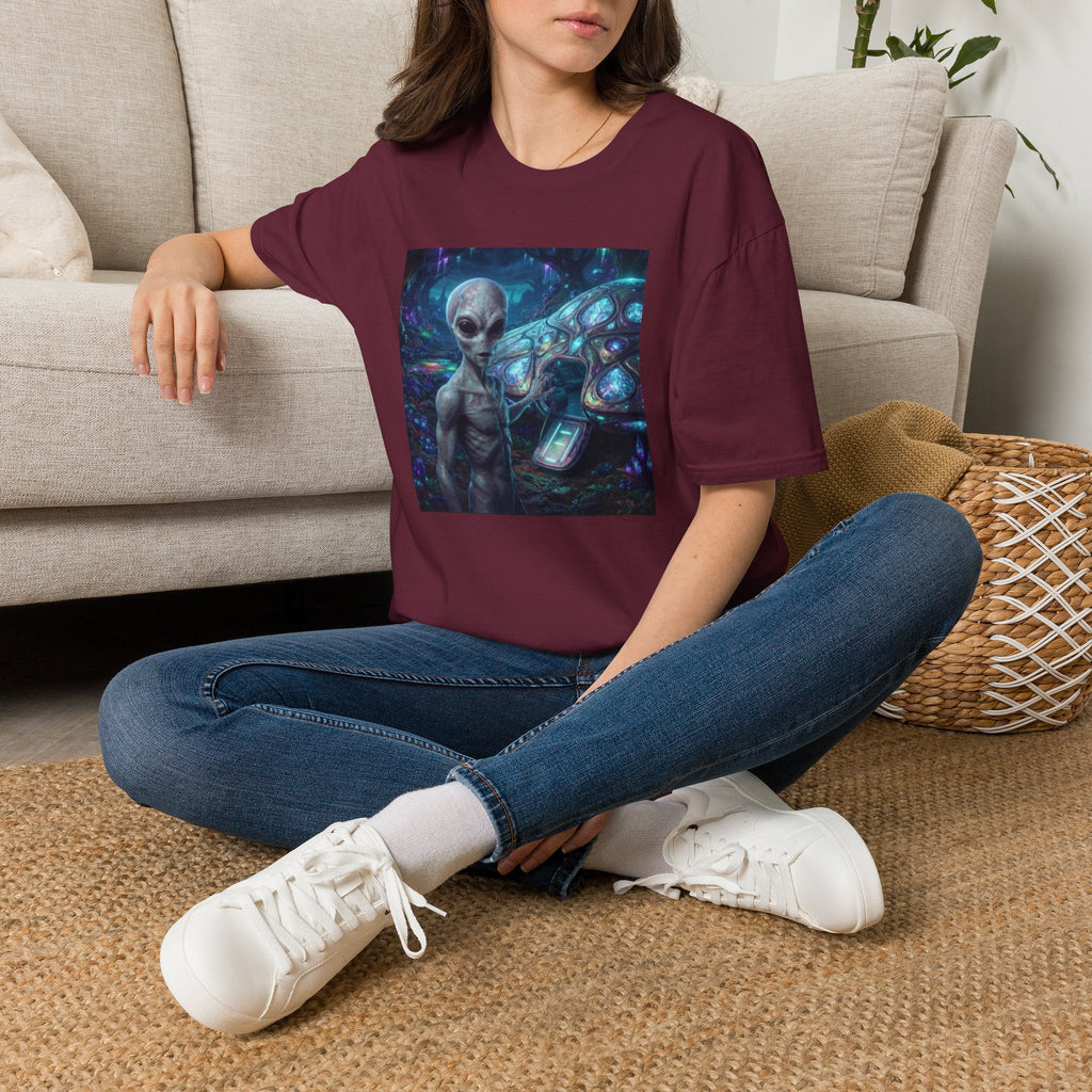 Alien Encounter T‑Shirt — Galactic Grey Extraterrestrial Art Tee