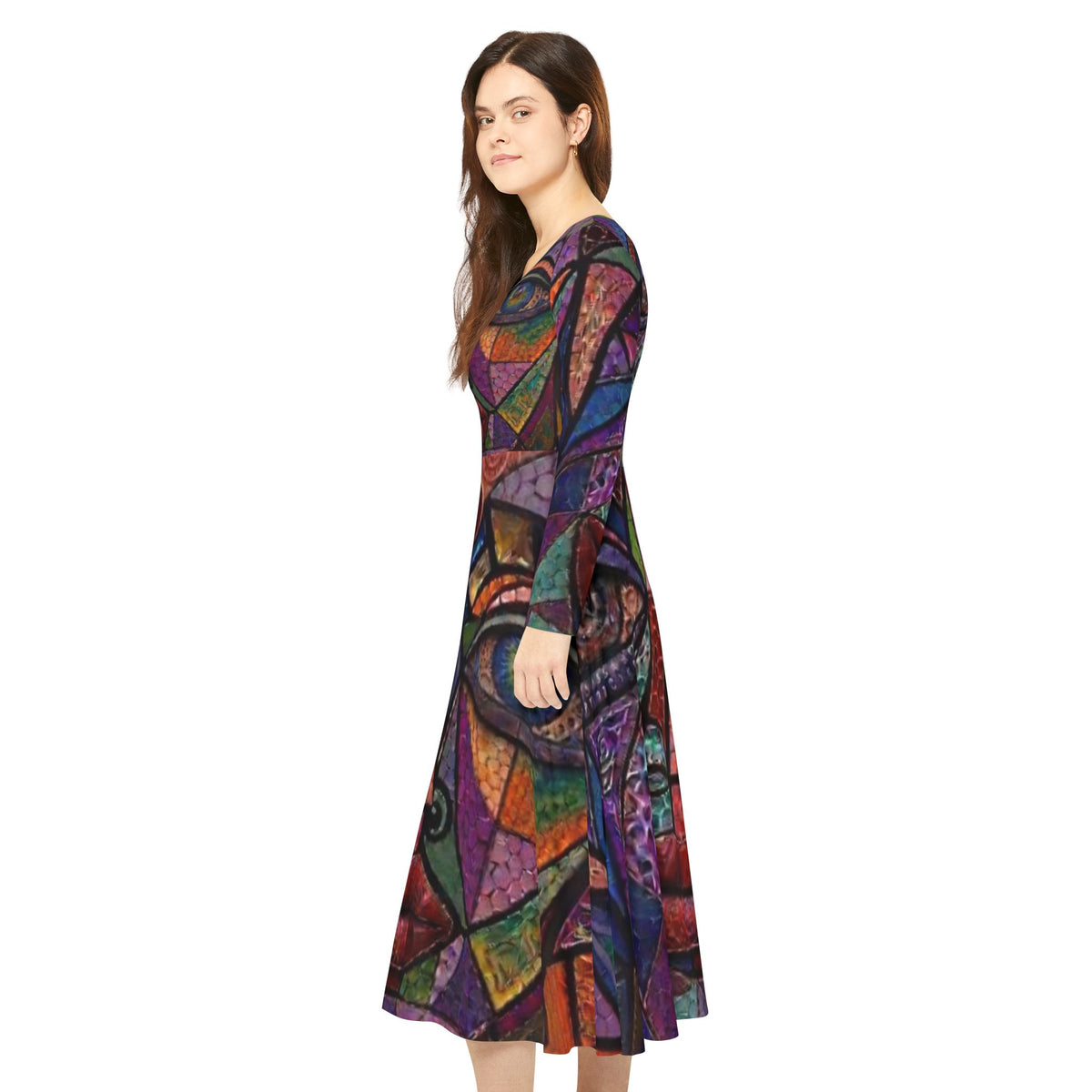 Colorful Abstract | Long Sleeve Dance Dress |  "No More Stolen Sisters" Series #mmiwg