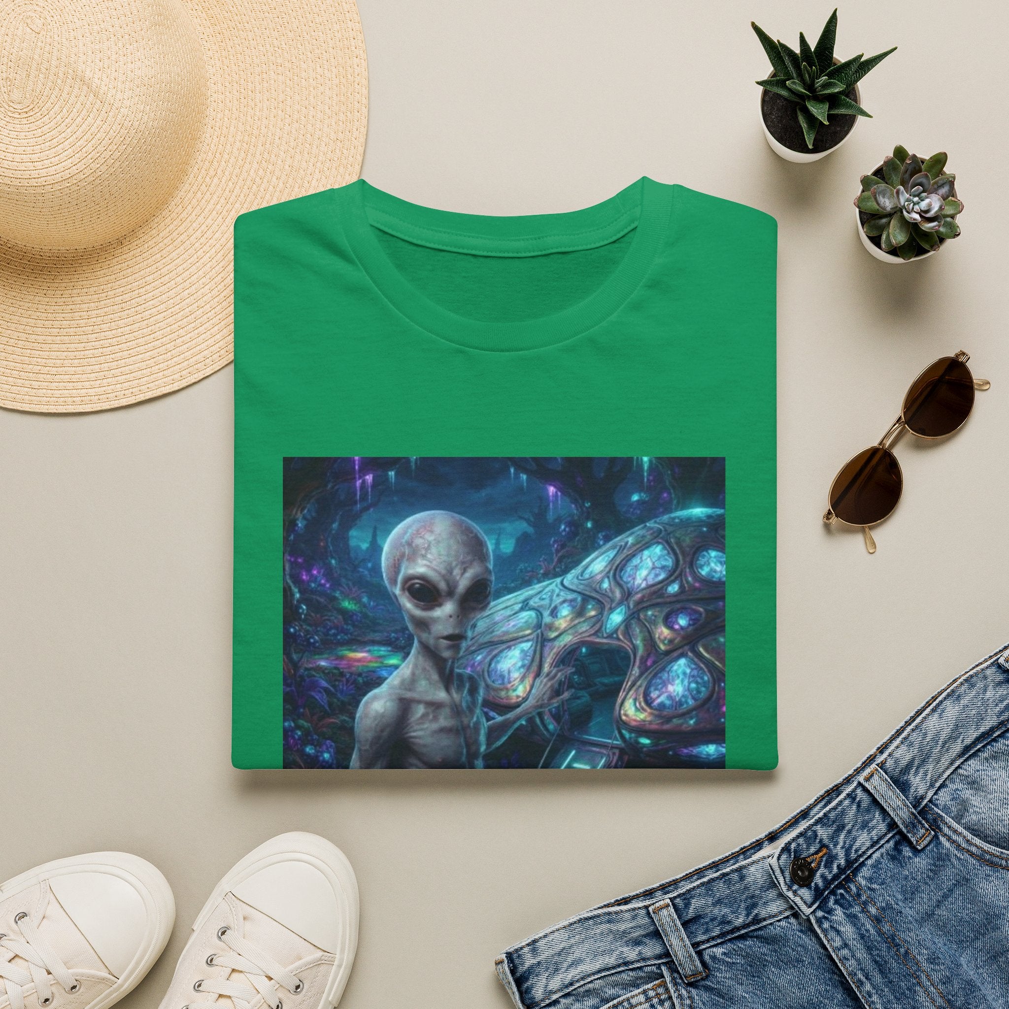 Alien Encounter T‑Shirt — Galactic Grey Extraterrestrial Art Tee