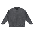 Vintage Washed Fleece Baseball Jacket