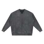 Vintage Washed Fleece Baseball Jacket