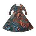 Abstract Dress | Geometric Long Sleeve Dress  |  "No More Stolen Sisters" Series #mmiwg