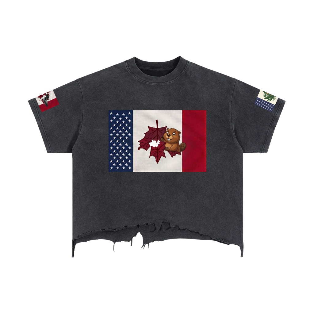 Vintage Wash Boxy Distressed Hem T-Shirt