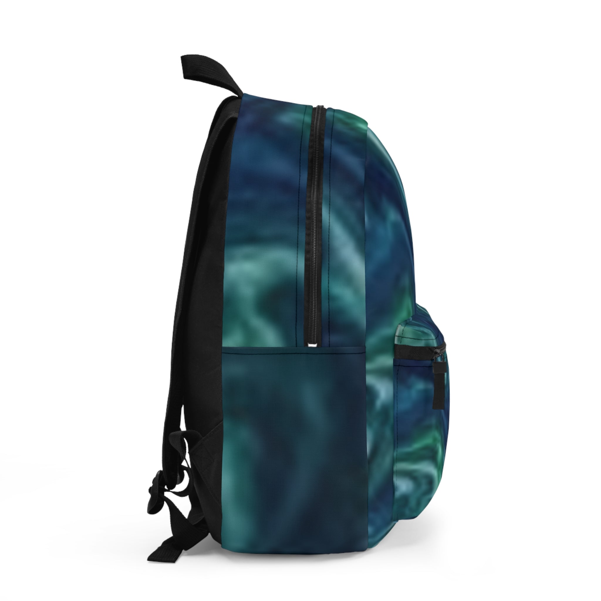 Blue Green Marble Backpack — Swirl Pattern School & Travel Bag
