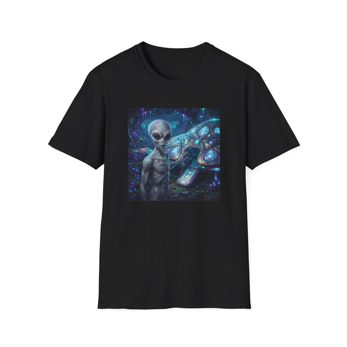 Alien Encounter T‑Shirt — Galactic Grey Extraterrestrial Art Tee