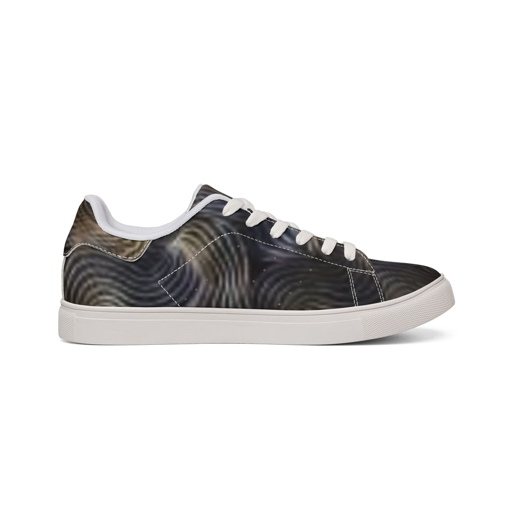 Low-Top Sneakers — Men's Swirl Leather Casual Shoes