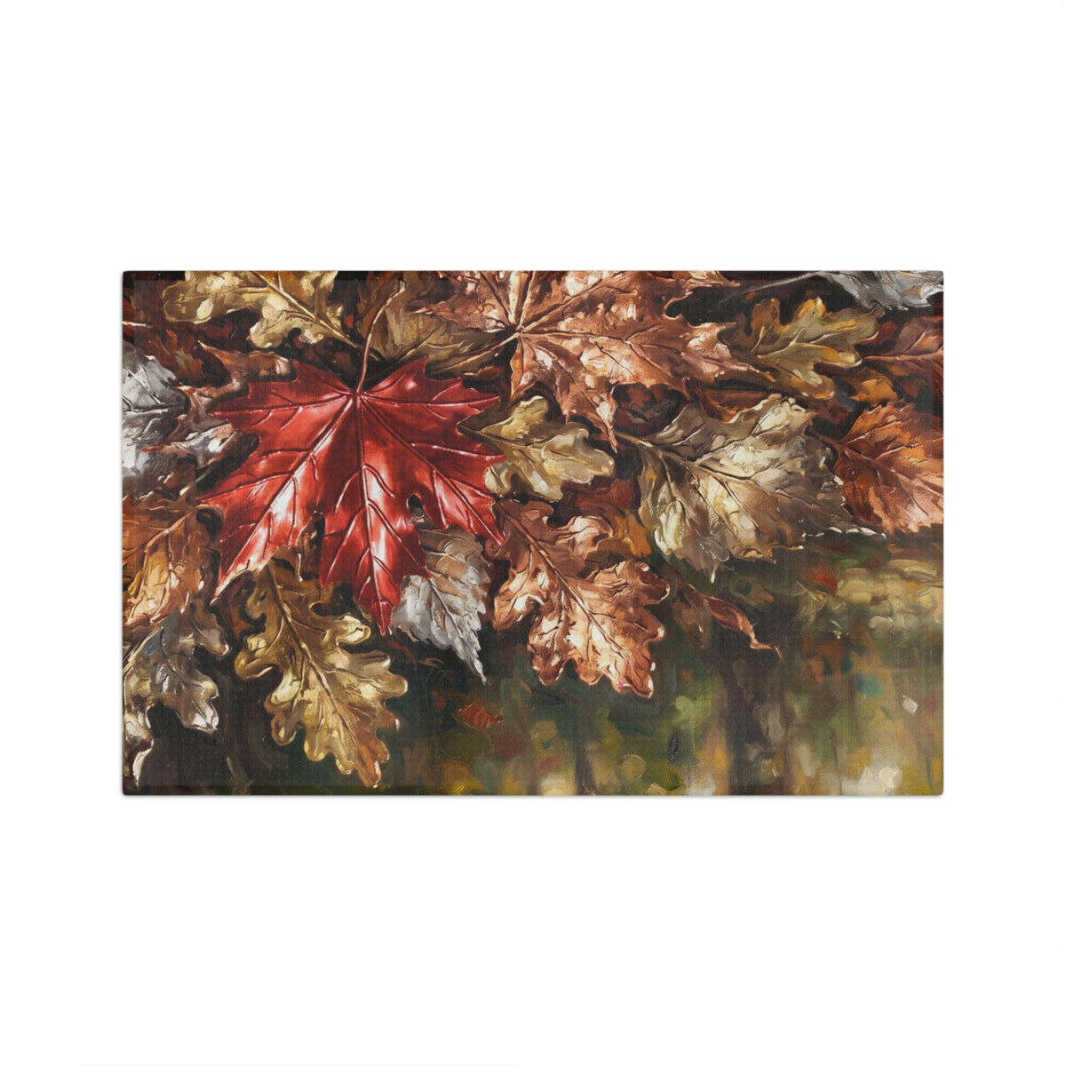 Autumn Leaves Microfiber Tea Towel — Rustic Fall Kitchen Decor