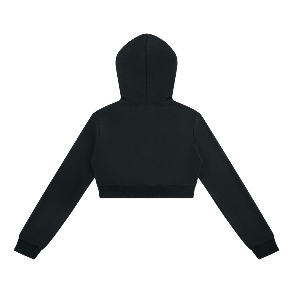 Felpa con cappuccio corta da donna con zip integrale