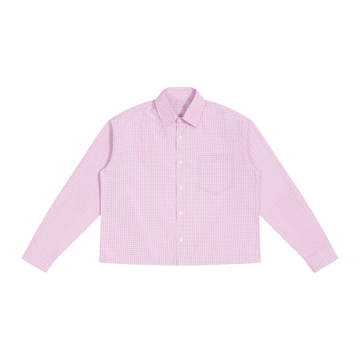 Camicia unisex boxy a quadri a maniche lunghe