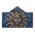 Sun and Stars Youth Hooded Towel — Celestial Sun Face Beach & Bath Wrap
