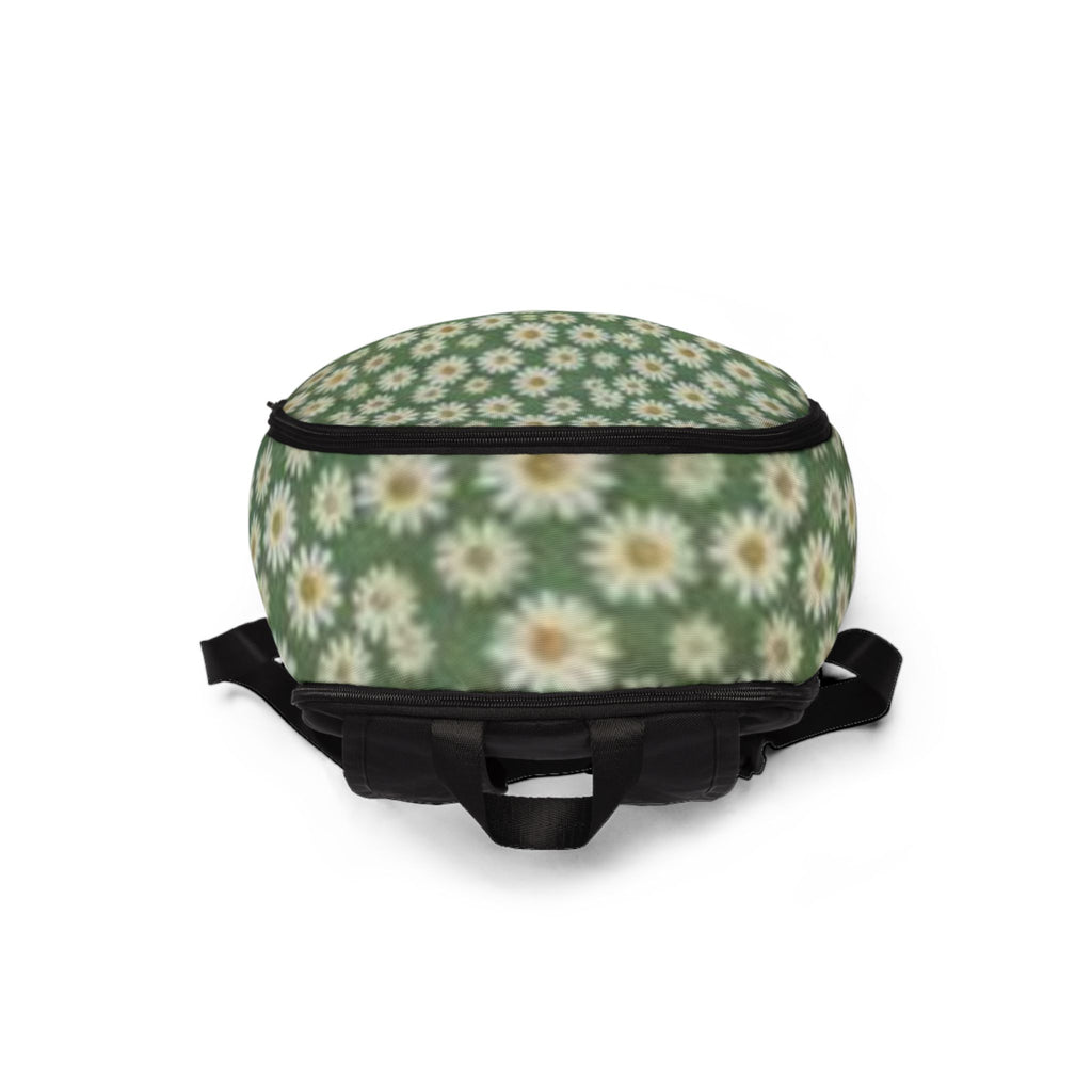 Sac à dos motif marguerite verte | Imprimé floral rétro Prairie