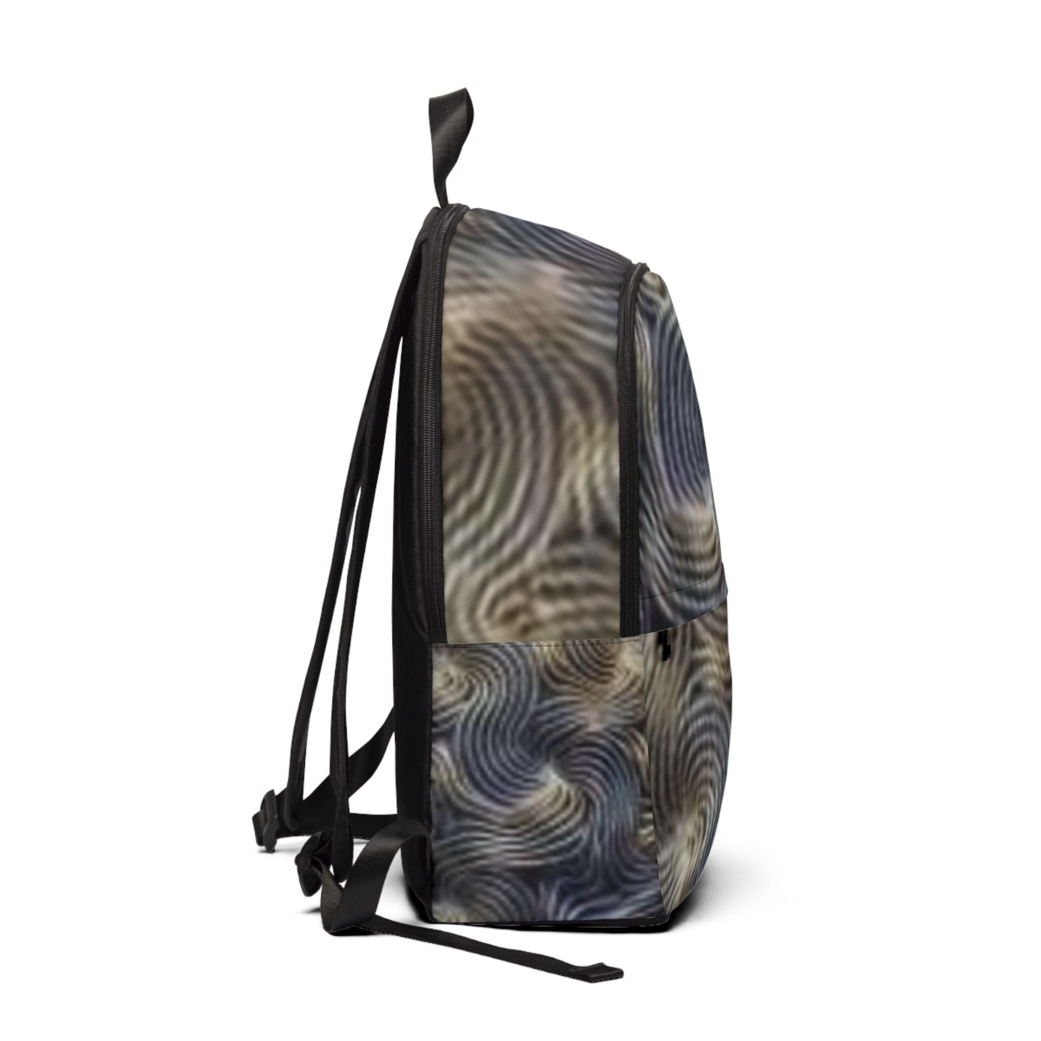 Spiral Wave Pattern Backpack — Abstract Swirl Fabric Daypack